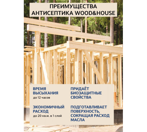 Заказать ГРУНТОВОЧНЫЙ АНТИСЕПТИК WOOD & HOUSE в Курске, Курская область